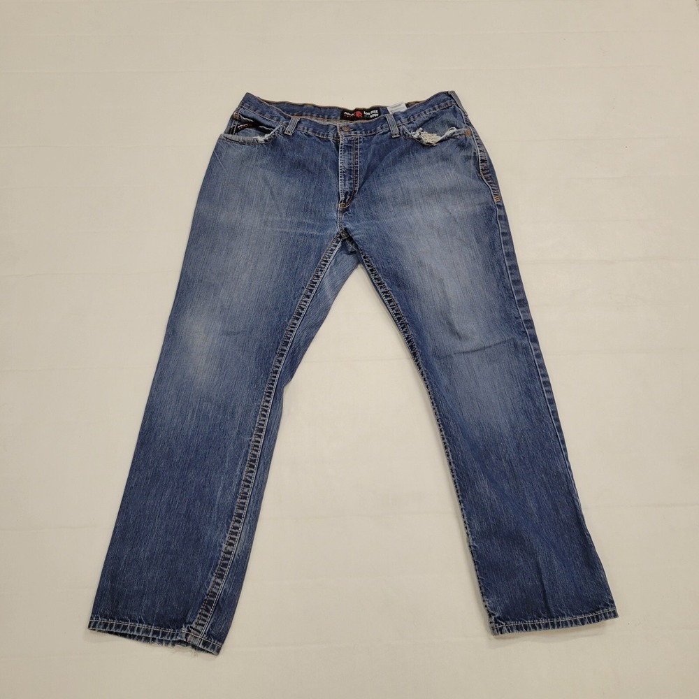 Ariat FR‎ Low Rise Boot Cut Jeans M4 Work Pants Mens 40 X 34 Blue Denim Used